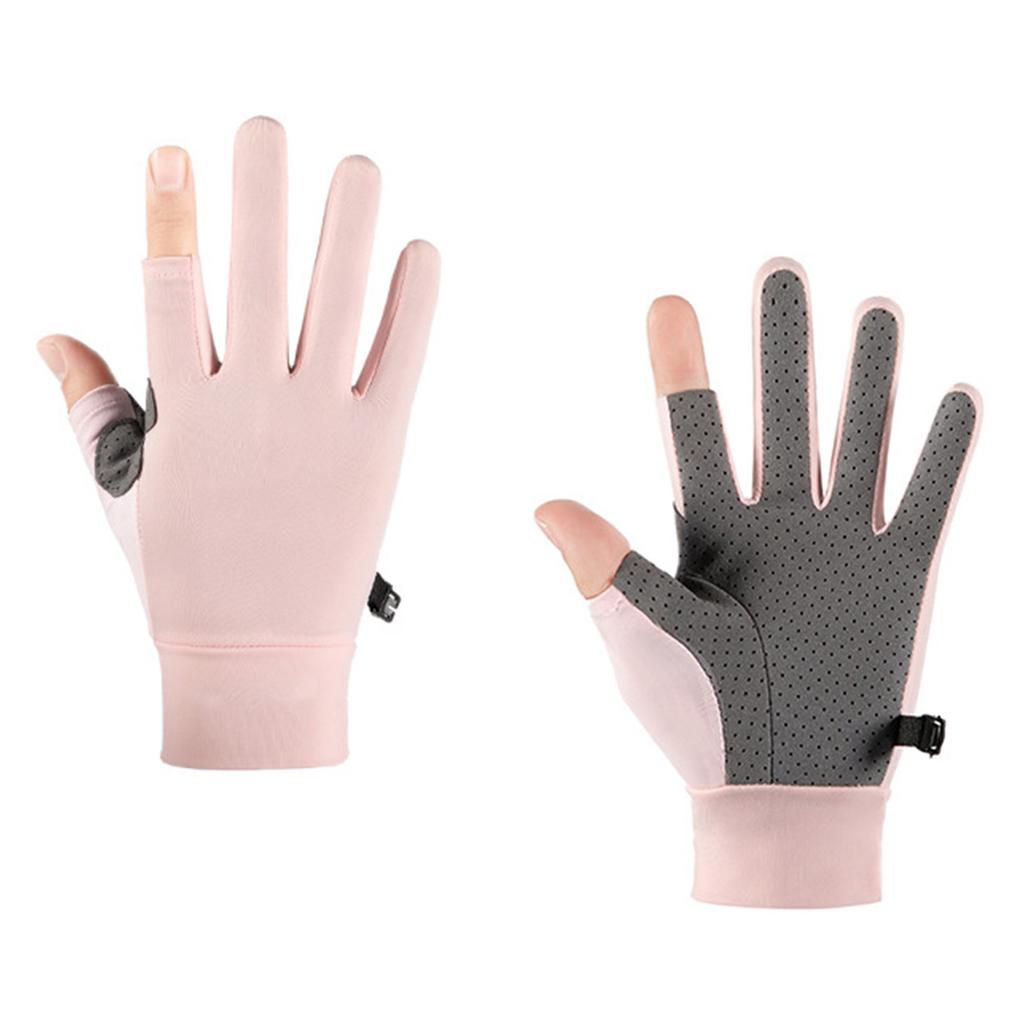 Summer Ice Silk Cycling Gloves 2 Fingerless Sport Gloves for Men Women Cycling Workout Gym Training