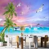 Sea View Wallpaper Modern Beach Sea View Mural Living Room Tv Sofa Hotel Beach Wallpaper Decoration