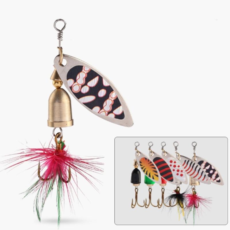 5 Stück lange Wurf-Metall-Drehköder mit Haken-Pailletten Künstliche Köder Harte Metall-Spinnerköder Einfach zu bedienen