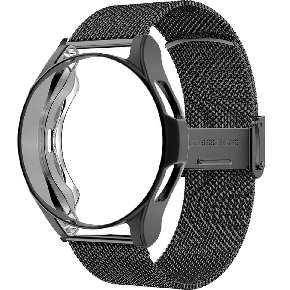 Bracelet + Case with Screen Protector for Samsung Galaxy Watch 5 40mm, Black