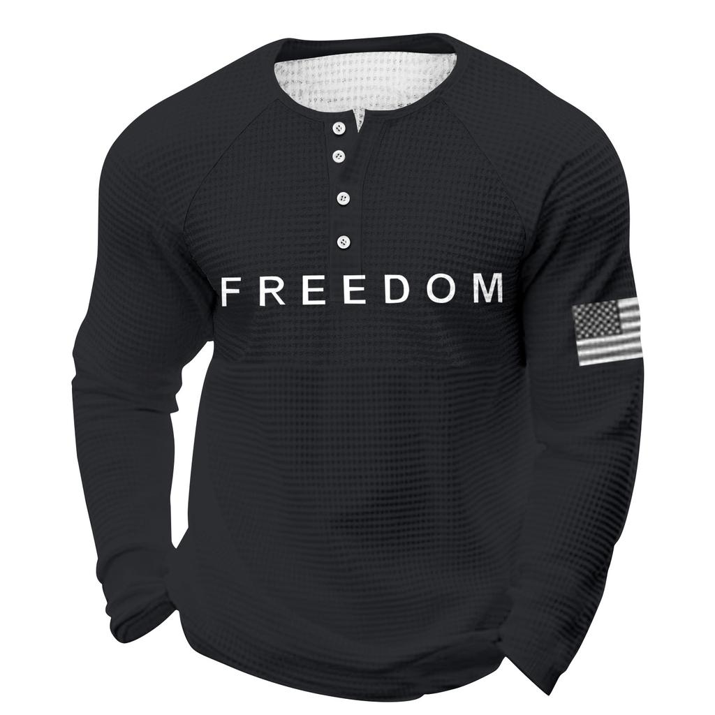 Men's Loose Casual Button Down Collar Long Sleeve Top