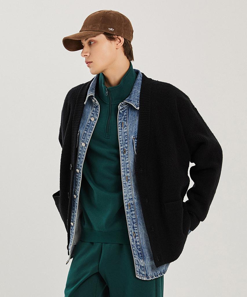Adhoc Unisex Oversized Short Cardigan (Black) (Hzagd80-39)