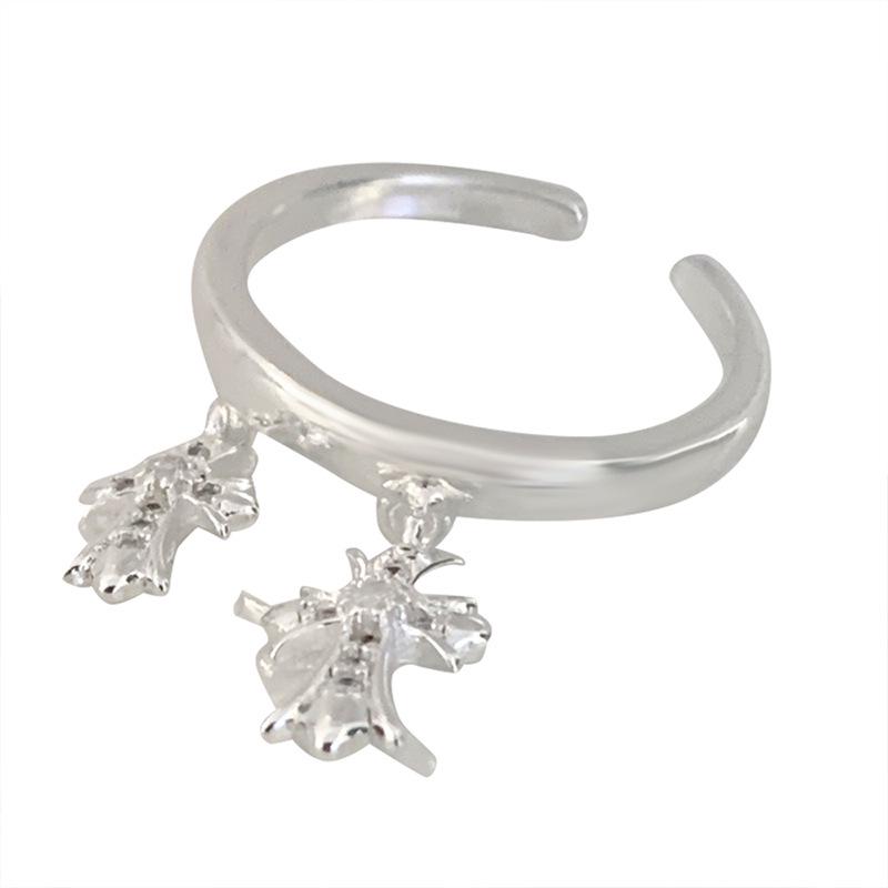 Lan Zhi Micro-Paved Cross Jewelry Open Ring - Non-fading Light Luxury 925 Sterling Silver