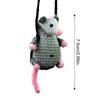 Cute Rearview Mirror Car Decor Knitted Possum Auto Charm Ornaments Handmade Key Chain Pendant Car Decoration Accessories