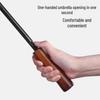 YUHANG Retro Wood Handle Straight Umbrella