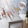 Snow Winter Christmas Tree Frost Deer Chiffon Sheer Curtains for Living Room Bedroom Decoration Window Voiles Tulle Curtain