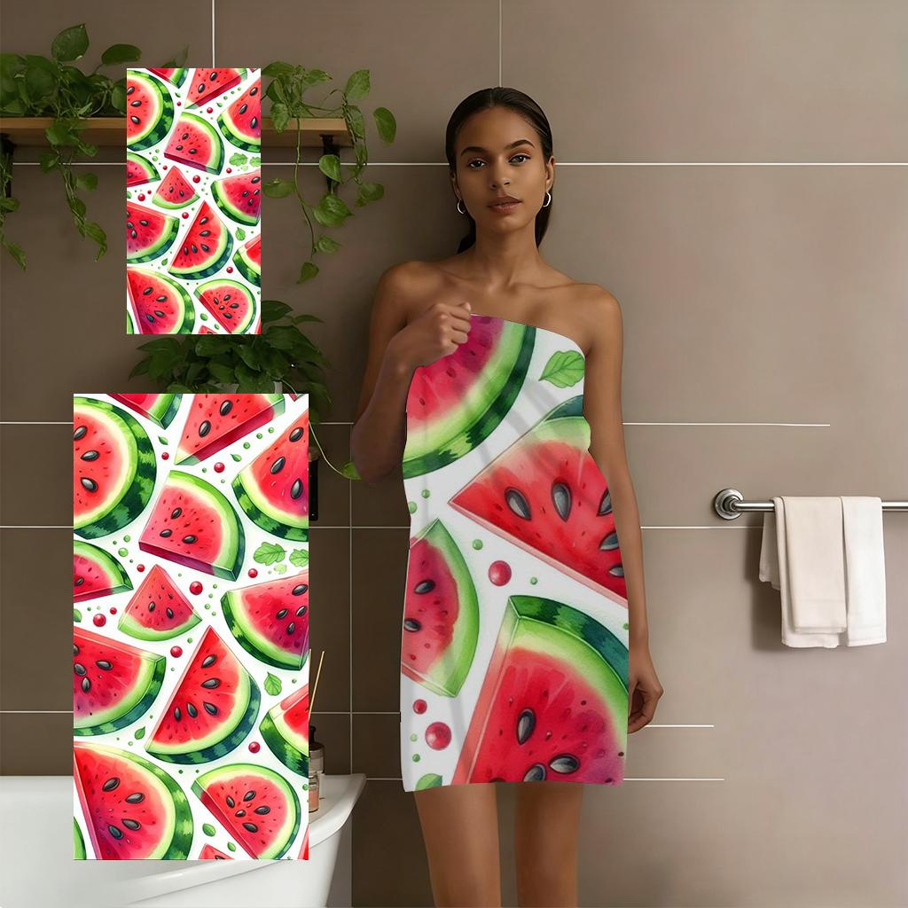 Watermelon Extra Large Print Microfiber Beach Towel, Super Absorbent Quick Dry Towel for Swimming Pool & Beach