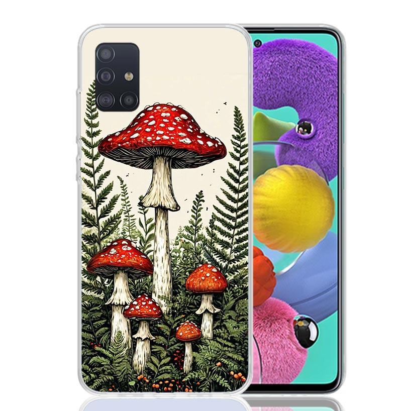 Colorful Mushroom Phone Case for Samsung Galaxy A52 A51 A50S A12 A22 A32 A72 A10S A30S A31 A71 Note 20 Ultra 10 Plus S10 Galaxy