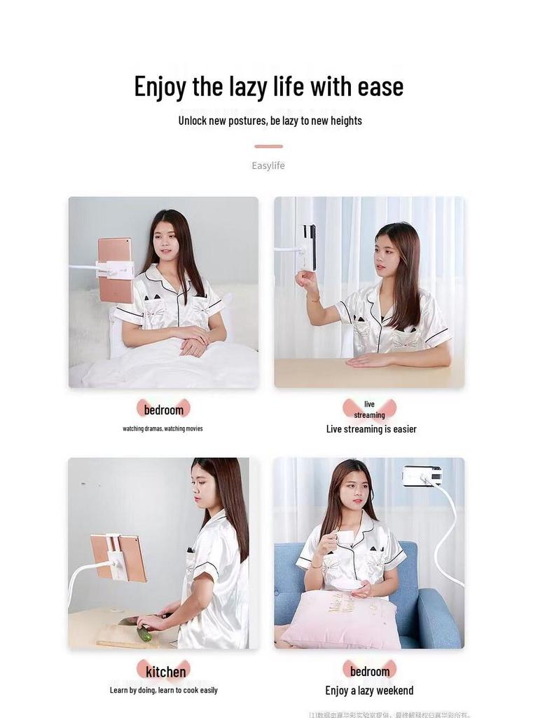 Verstellbarer Bett- & Tisch-Tablet-/Handy-Ständer für Live-Streaming