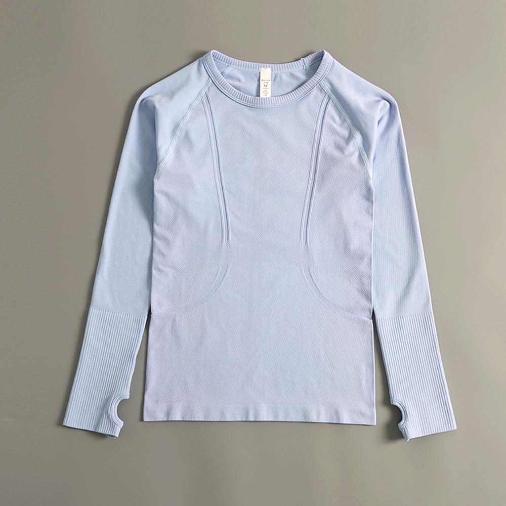 

Женская быстросохнущая бесшовная футболка с длинным рукавом для йоги и спорта L (Recommended 55-63 kg)