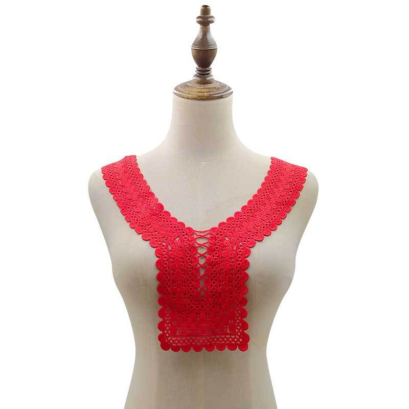 

Водорастворимый кружевной воротник, вышитый воротник из молочного шелка, трехмерный полый вышитый накладной воротник, кружевные аксессуары для DIY Red & красный