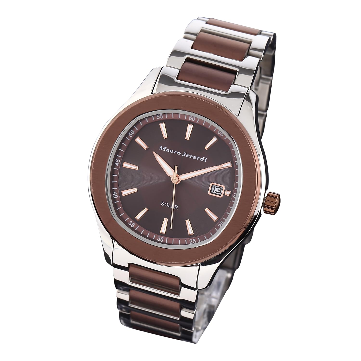 3 ATM water resistant watch [Mauro Gerardi] Solar-powered, all-stainless steel, men s MJ053-4