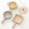 Wooden Play Kitchen Cookware Set: Frying Pan & Rice Cooking Toys for Kids