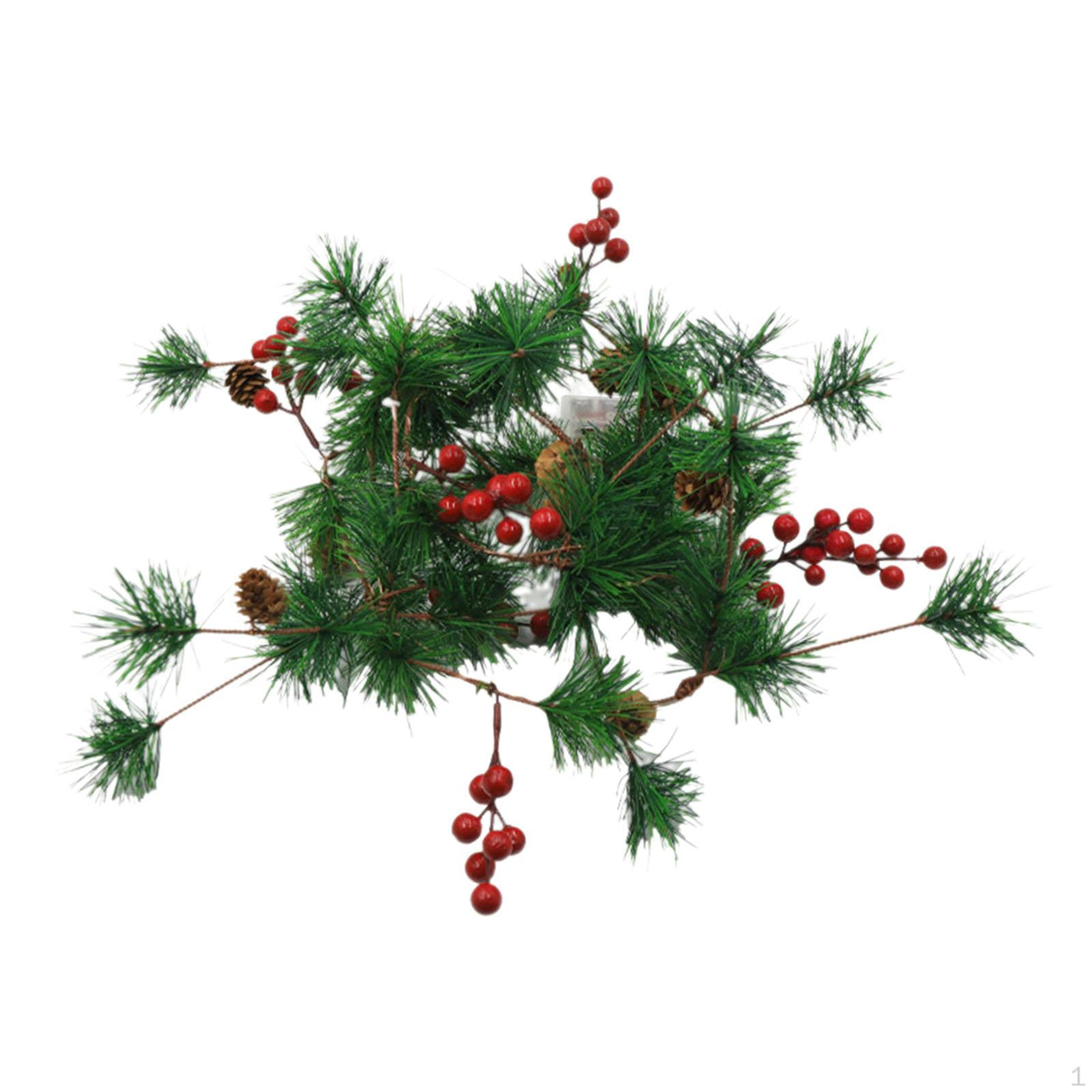 

Искусственная рождественская гирлянда, гирлянда, праздничные атрибуты, 2 м, декоративный светильник, рождественский декор Red Berries