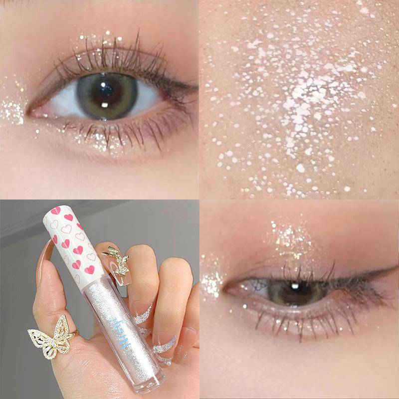Liquid Eye Shadow Highlighter Super Shiny Lasting Sequins Monochromatic Glitter Brighten cMakeup Pen
