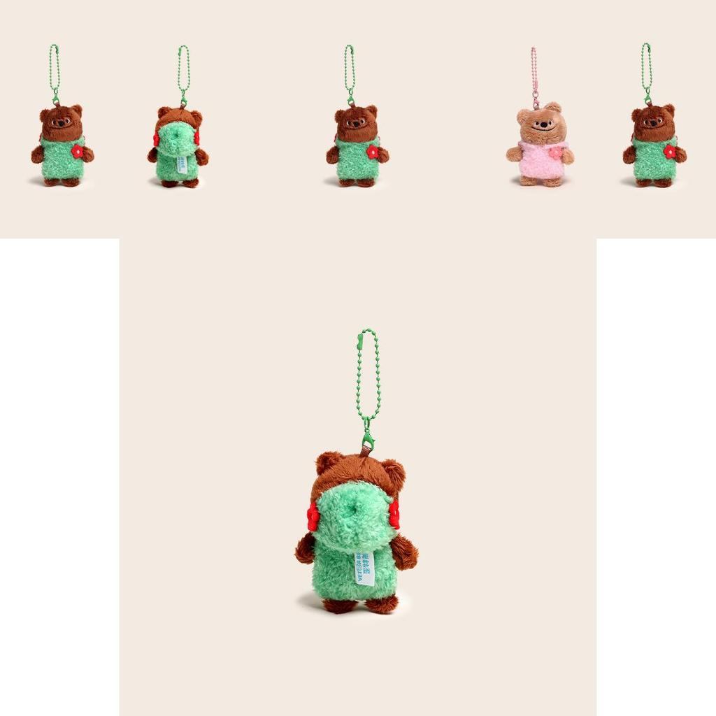 Couple Bear Couple Plush Keychain With Clothing Design For Gift And Decoration