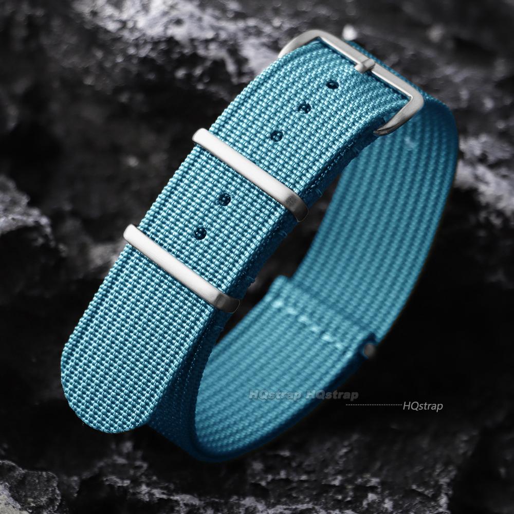 Quality Nylon Watch Strap for Smartwatch Silver Ring Buckle 18mm 19mm 20mm 22mm Man Women Ribbed Braid Replace Watch Accessories