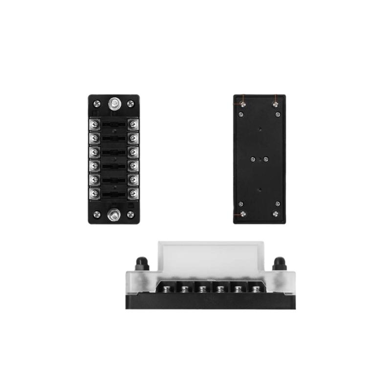 6 Circuit Automotive Fuses Block with LED Indicators 30A Per Slot Waterproof Design Fuses Holder For Motorcycle Use