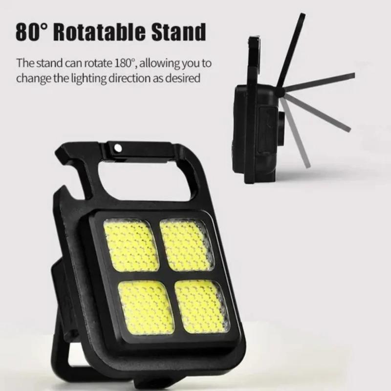 Tragbare Schlüsselanhänger-Taschenlampe Leistungsstarkes Arbeitslicht Multifunktionale Campinglampe USB Wiederaufladbare LED Mini-Taschenlampe mit Magnet