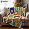 Retro Shape Cartoon Anime Print Flannel Blanket Soft Warm Throw for Kids Bedroom Sofa Bed Christmas Office Car