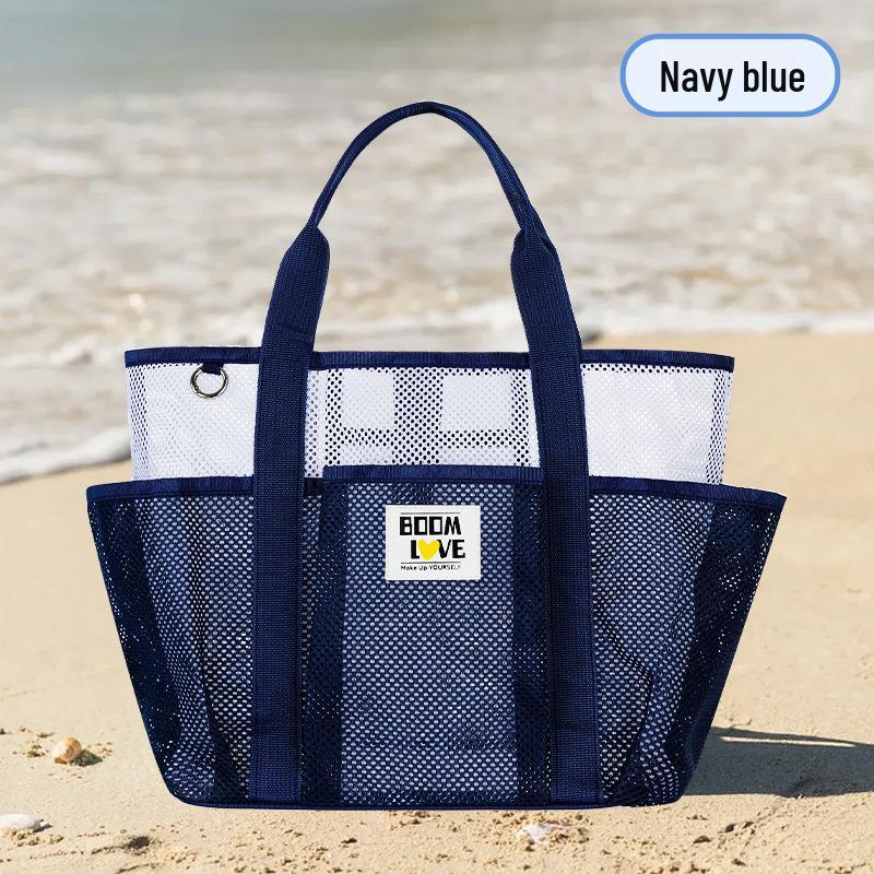 Large Capacity Mesh Beach Bag: Multifunctional Tote for Travel, Swimming, and Towels