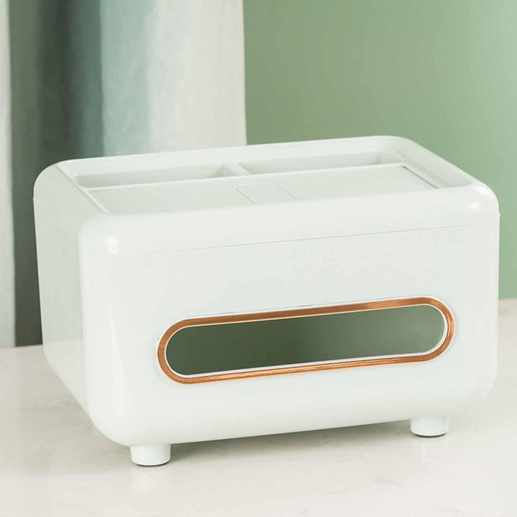 Desktop Tissue Box Multifunctional Home Tissue Dispenser Remote Control   Box for Living Room Restaurant