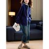 Casual Contrasting Color Hooded Jacket Women's Autumn European Goods, Foreign Style Loose Top 2024 New Large Size Women's Clothing