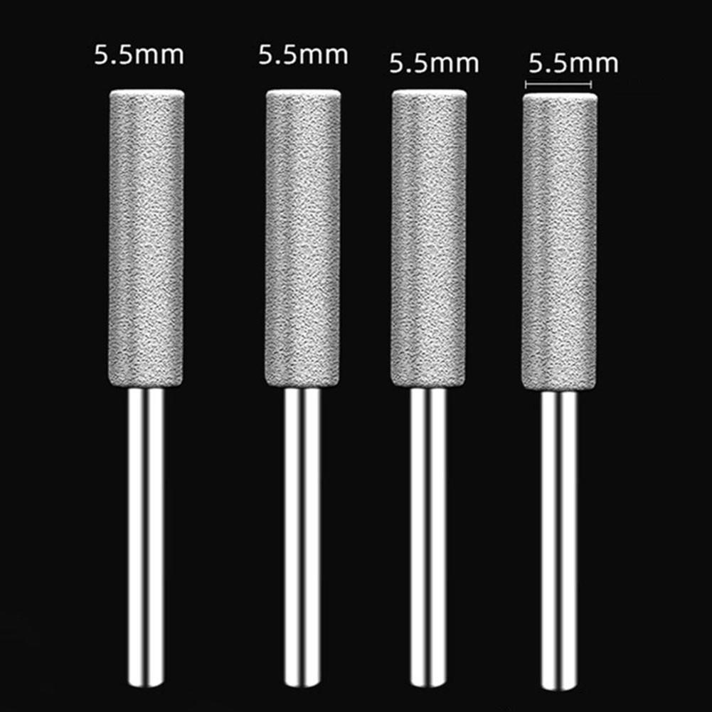 4pcs Diamond Coated Cylindrical Burr Chainsaw ener Grinder Chain Saw Grinding