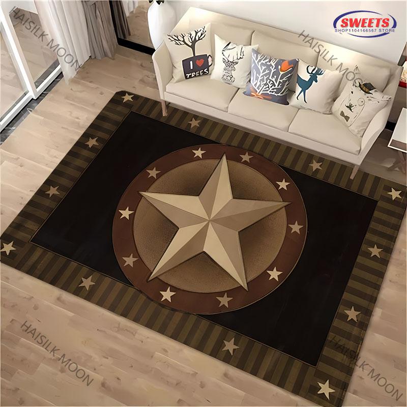 1PC Personalized Vintage Pentagram Pattern Carpet Living Room Bedroom Sofa Large Area Decorative Mat Kids Play Non-slip Rug Gift