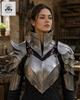 AEZLIN Women's Medieval Knight Costume Steel & Leather Gothic Warrior LARP Cosplay Outfit