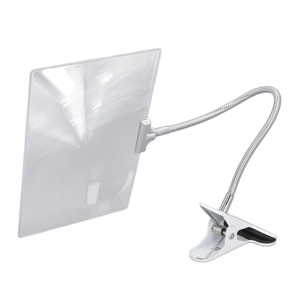 4X Große Seitenlupe Ganzseitiger Betrachtungsbereich Lupe mit flexiblem Schwanenhals für Senioren zum Lesen