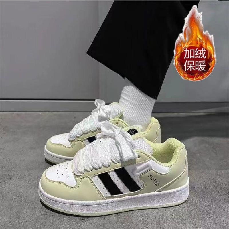 Zhao Ruth Light Yellow Color Scheme Velvet Warm Bread Shoes Women's New Versatile Student Board Shoes