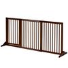 Dog Gate Freestanding Adjustable Safety Gate with Feet 113-166 x 71 cm Wood for Stairs, Doors, Kitchen, Hallway, 3 Panels, Brown