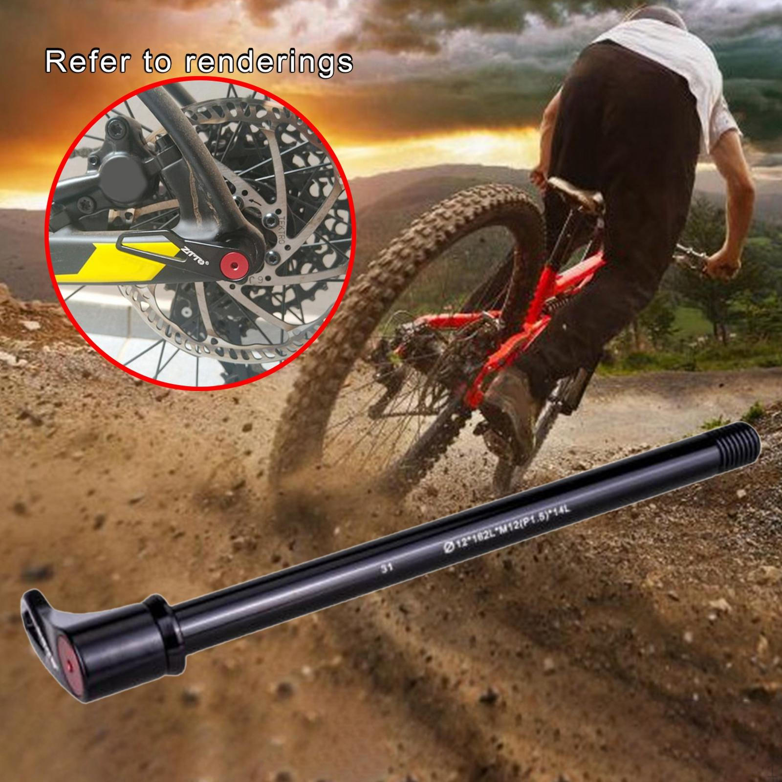 

Bike Shaft Rear Hub Skewers Thru Axle Wheel Easy to Install Accessories 12x162LxM12