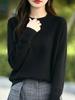 Women's Loose Fit Speckled Yarn Pullover Sweater - Heather Round Neck Knit for Autumn/Winter