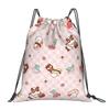 Custom B-BADBADTZ Drawstring Backpack Sports Gym Bag for Men Women Penguin Anime Shopping Sackpack