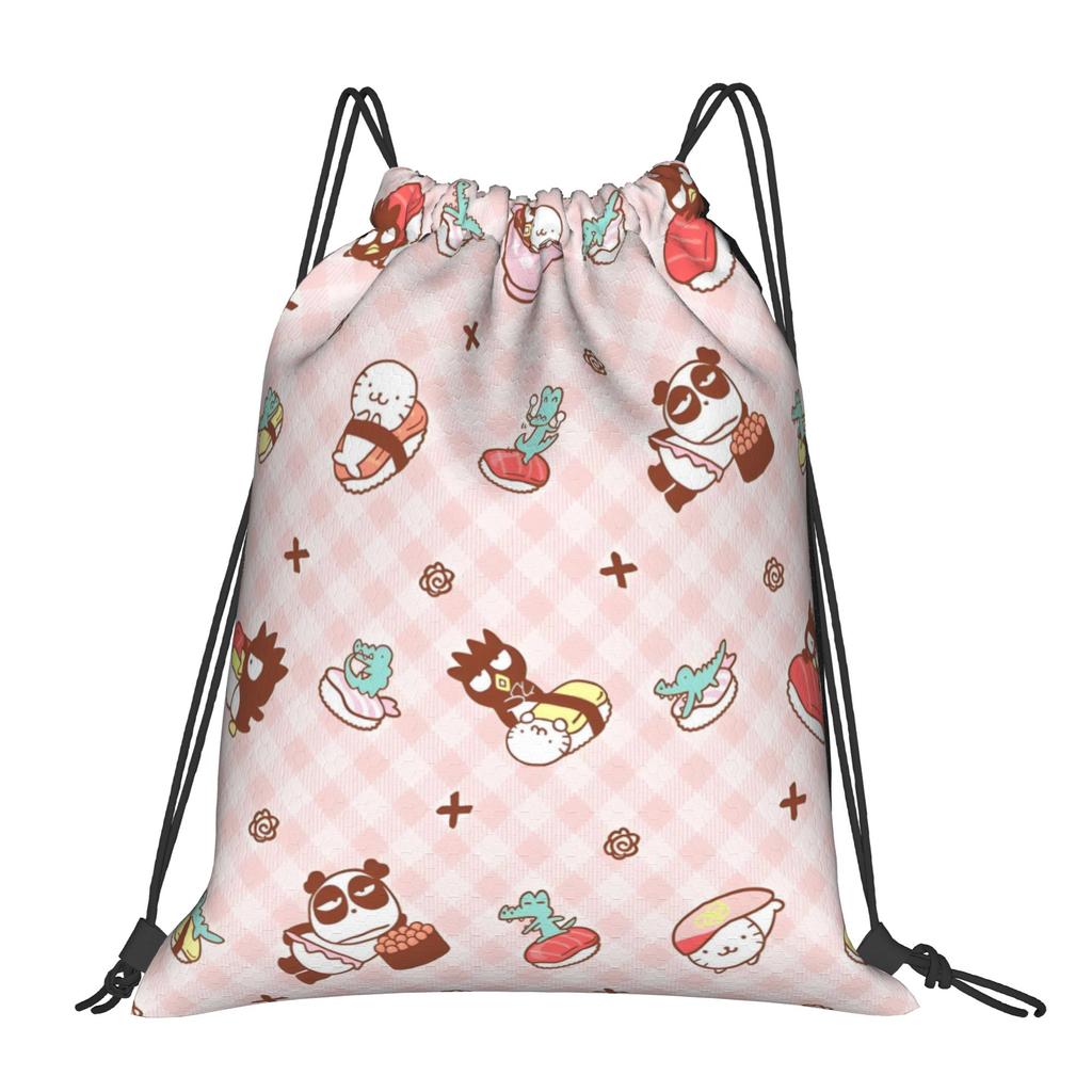 Custom B-BADBADTZ Drawstring Backpack Sports Gym Bag for Men Women Penguin Anime Shopping Sackpack