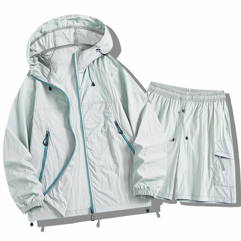 Sunscreen clothing Men's summer hooded sunscreen clothing Sports jacket Breathable outdoor jacket Summer fishing sunscreen clothing