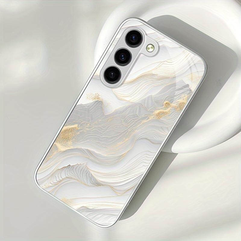 Platinum Textured Electroplated Glass Phone Case Suitable for Samsung Galaxy S26 S25 S24 S23 S22 S20 FE/Ultra/Plus Anti Drop