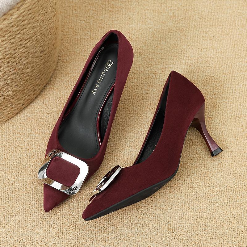 

B835-F1162025 осенние новые туфли-одиночки в стиле ретро с леопардовым принтом, темпераментная металлическая квадратная пряжка, модная женская обувь 39 красный