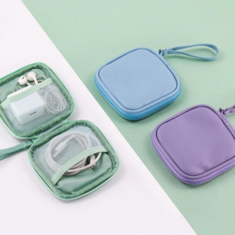 Квадратная косметичка на молнии с ручкой Мультипак Органайзер для хранения в путешествии Blue