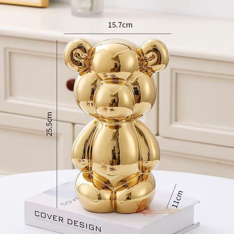 25.5cm Creative Balloon Bear Abstract Ceramic Ornament Sculpture Study Room Statue Home Decor Office Accessories Decoration Gift
