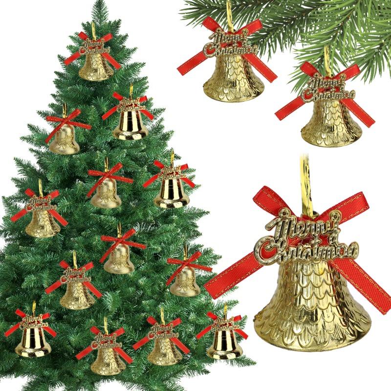 Christmas Small Bell Ornament Xmas Tree Garland Hanging Ornament Bow Bells Home Xmas New Year Gift Party Decor Supplies 2.5-5cm