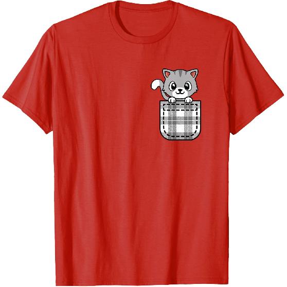 Funny Cat Pocket Kitten Lover Men Women Kids T-Shirt
