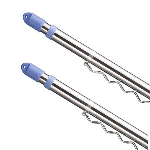 Ekans Stainless Steel Telescopic Clothes Drying Pole, 2.1m-3m, Set of 2, Straight, with Hanger Rack (2 Hanger Racks)