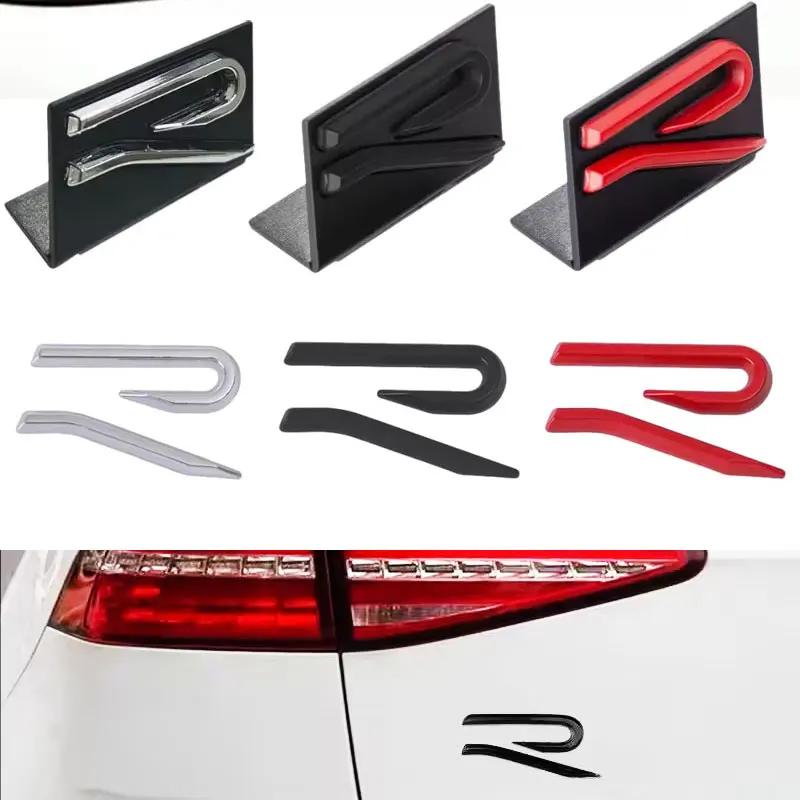 3D Metal R Logo Emblem Car Rear Trunk Sticker Front Grill Badge For Polo MK8 Passat Tiguan CC Golf R Accessories