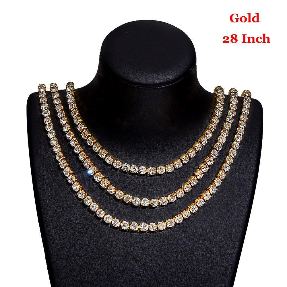 von Punk Chain Choker Hip Hop Tennis Halskette Gold/Silber Bling Link Diamanten von Punk Chain Choker Hip Hop Tennis Halskette Gold/Silber Bling Link Diamanten