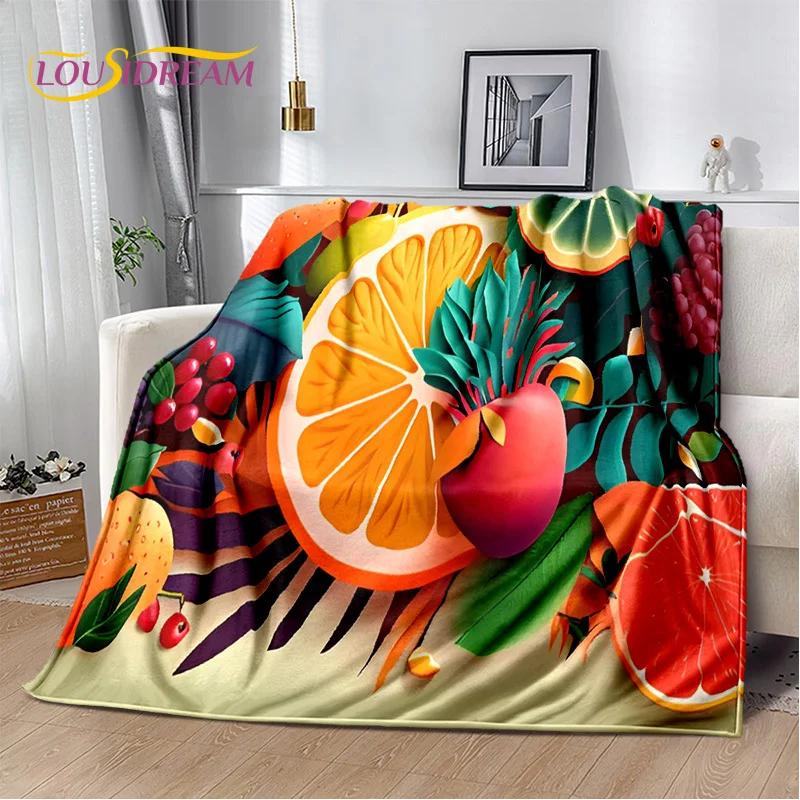 Cartoon Cute Fruit 3D Printing Blanket,Soft Throw Blanket for Home Bedroom Bed Sofa Picnic Travel Office Rest Cover Blanket Kids
