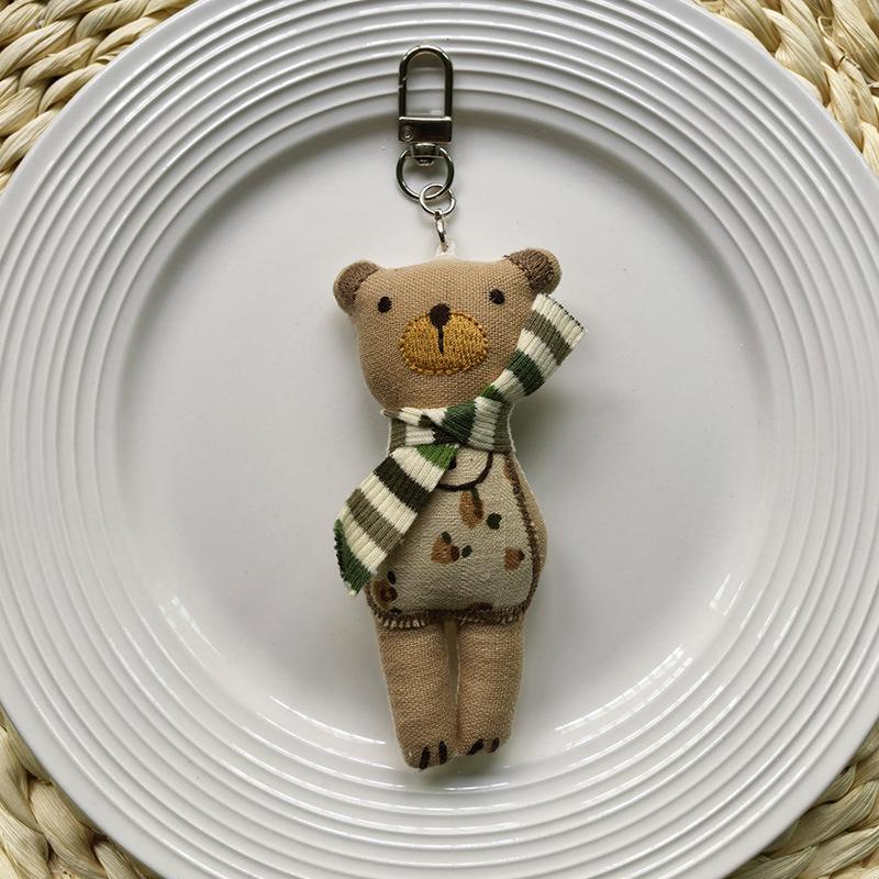Handmade Cartoon Bear Brooch Cute Plush Fabric Bag Charm Pendant for Women Premium Quality Soft Fashion Accessories Bag Charm