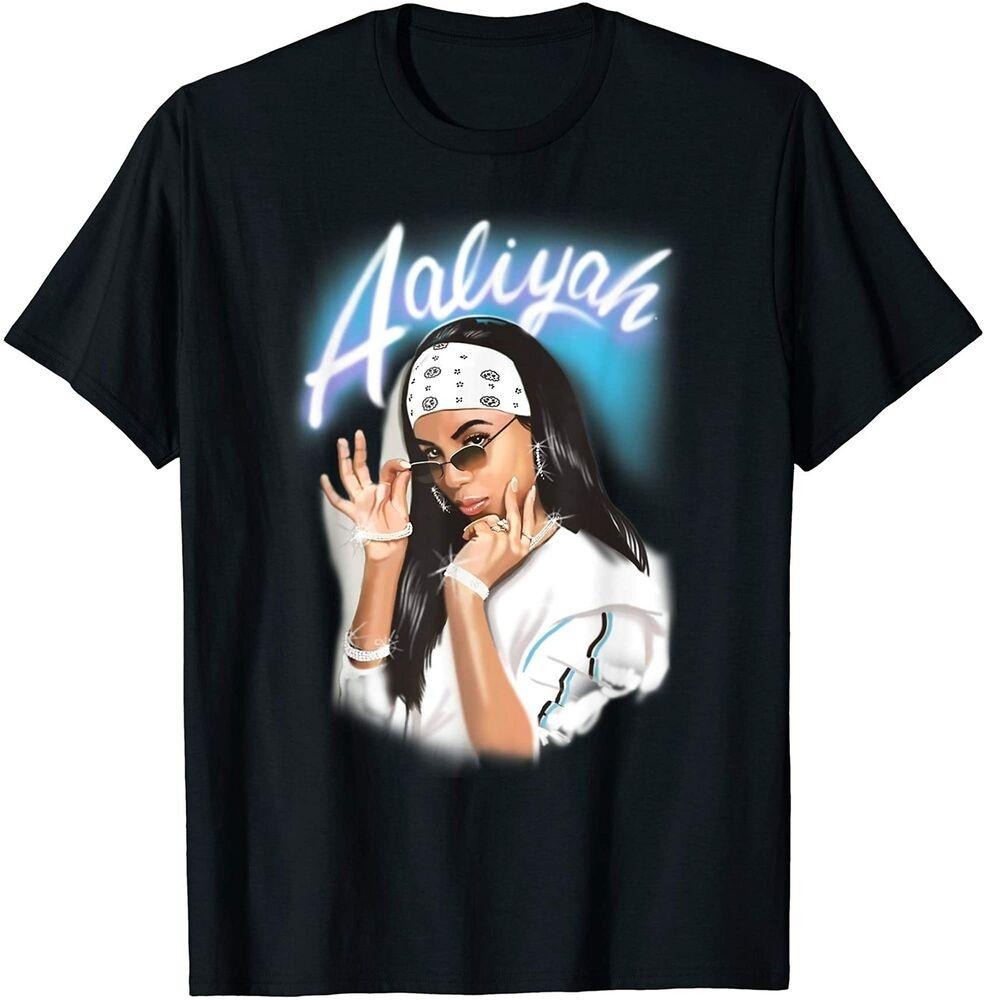 

Aaliyah Airbrush Bandana Photo Unisex T-Shirt Funny Black Vintage